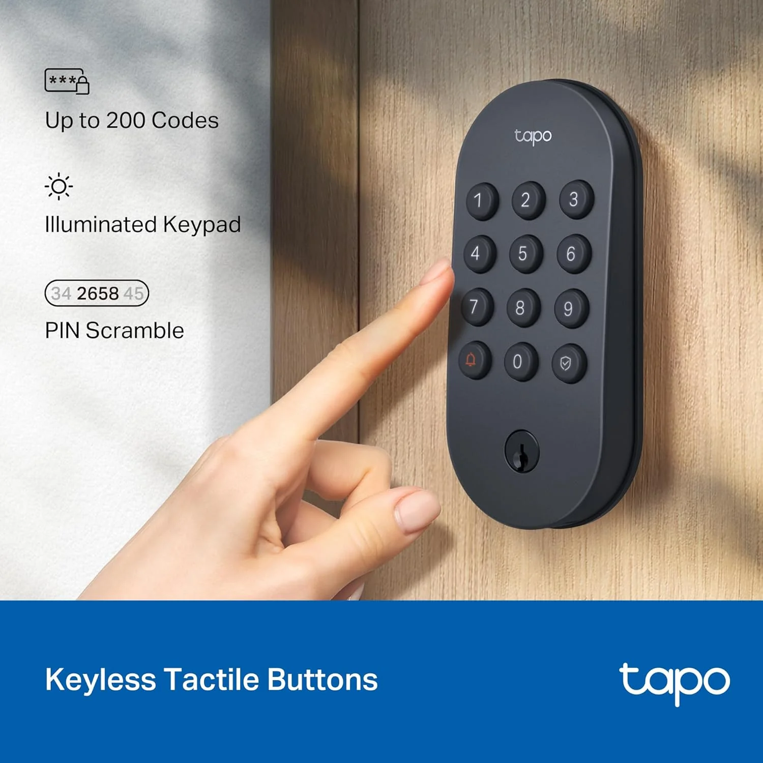 Keyless Smart Wi-Fi Deadbolt Door Lock, Tapo DL100 - Image 3
