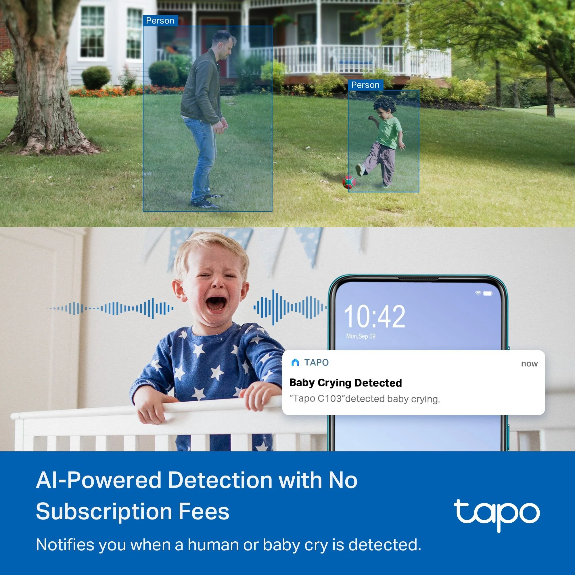 2K Pan/Tilt Indoor/Outdoor Security Camera, Tapo C216 2-Pack - Image 4