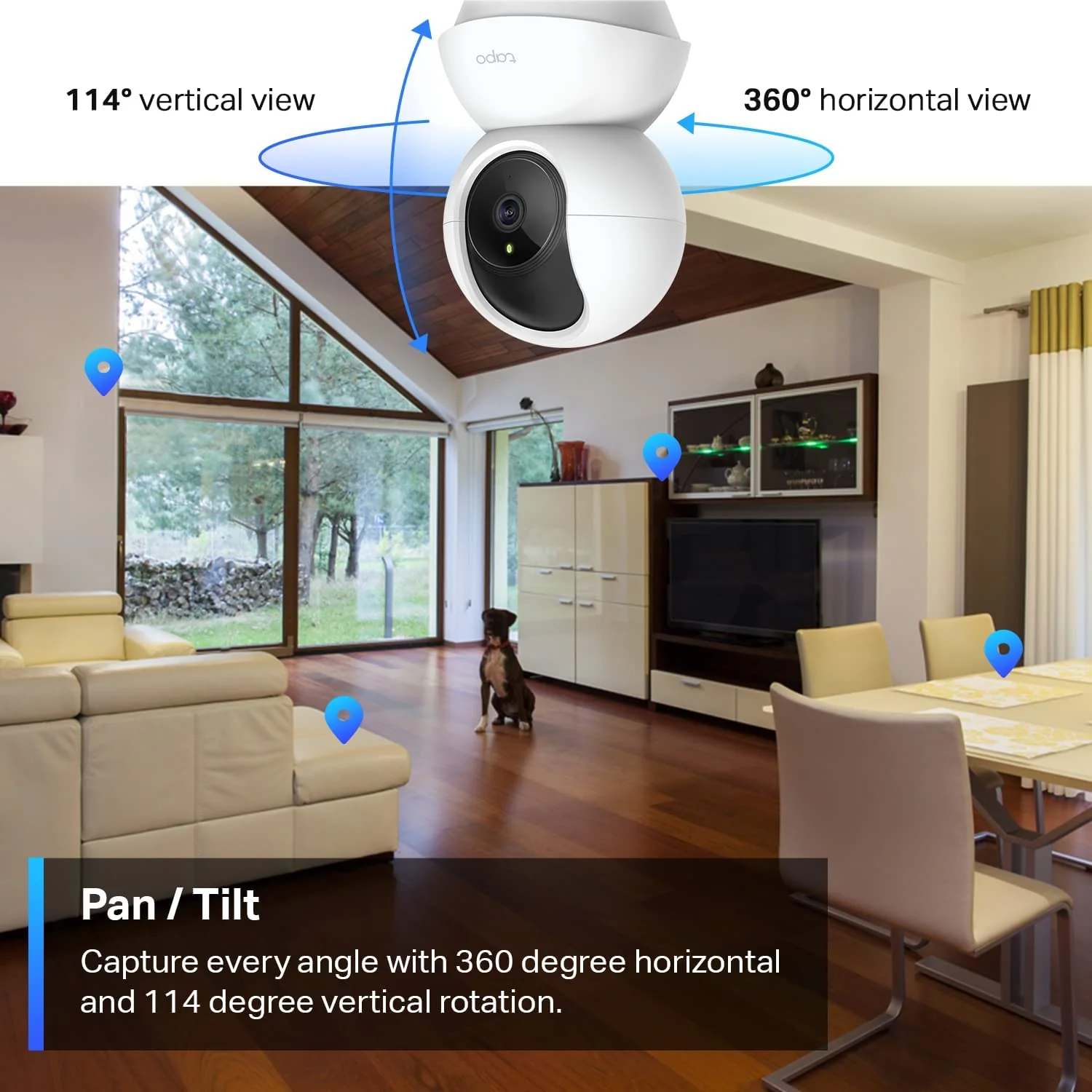 Pan/Tilt 2K Indoor Security Camera 2 Pack, Tapo C210P2 - Image 3