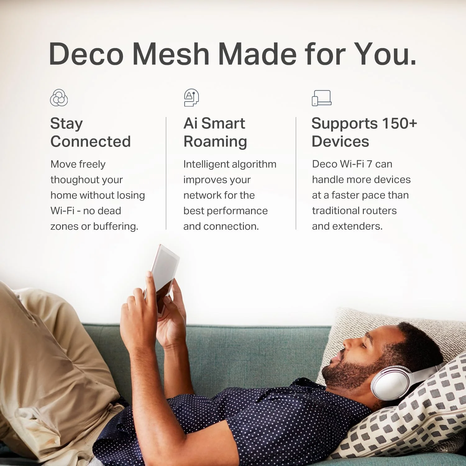 Deco 7 BE5000 Dual-Band Wi-Fi 7 Mesh Router, Deco BE25 1-Pack - Image 8